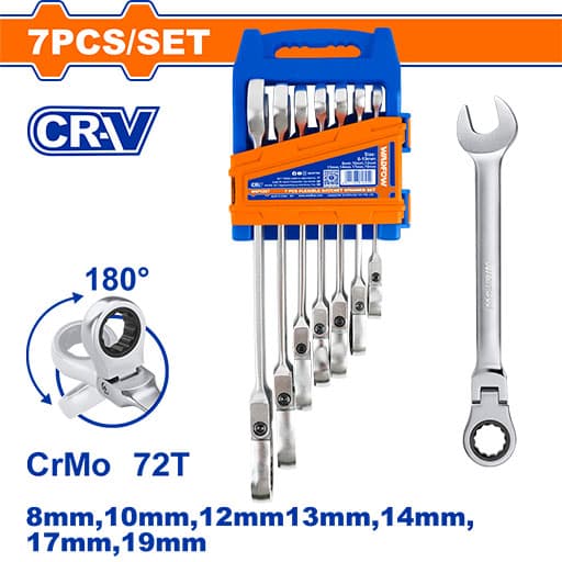 مجموعه آچار یکسر رینگ یکسر تخت 7 عددی وادفو مدل WSP5207