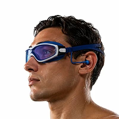 ست عینک و کوش گیر شنا اسپیدو K550 | آبي/سفيد — تصویر ۲
