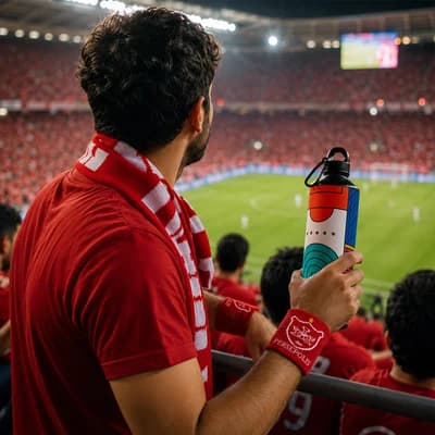 مچ بند جفتی هواداری فوتبال تیم پرسپولیس | قرمز/سفید — تصویر ۷