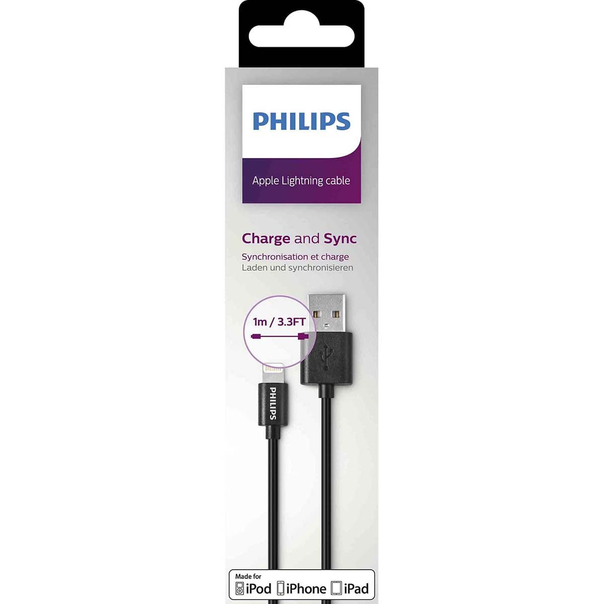 کابل لایتنینگ به usb اورجینال PHILIPS (1 متری) — تصویر ۳