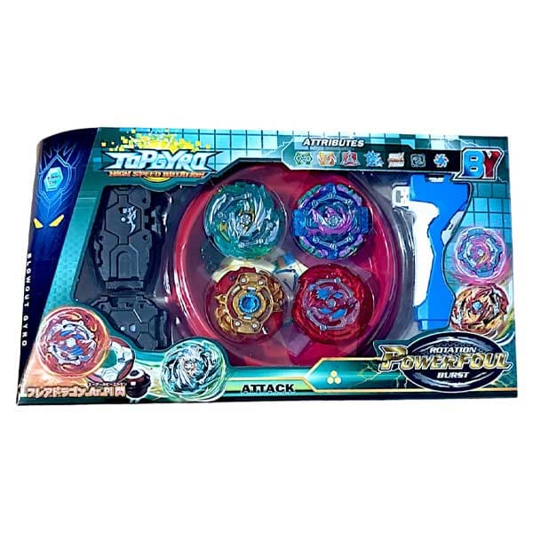 فرفره انفجاری 4 عددی Beyblade با دسته و زمین بازی کد BY958