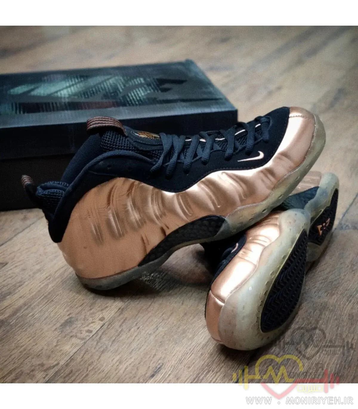 کفش بسکتبال نایک Air Foamposite Pro-رزگلد — تصویر ۴