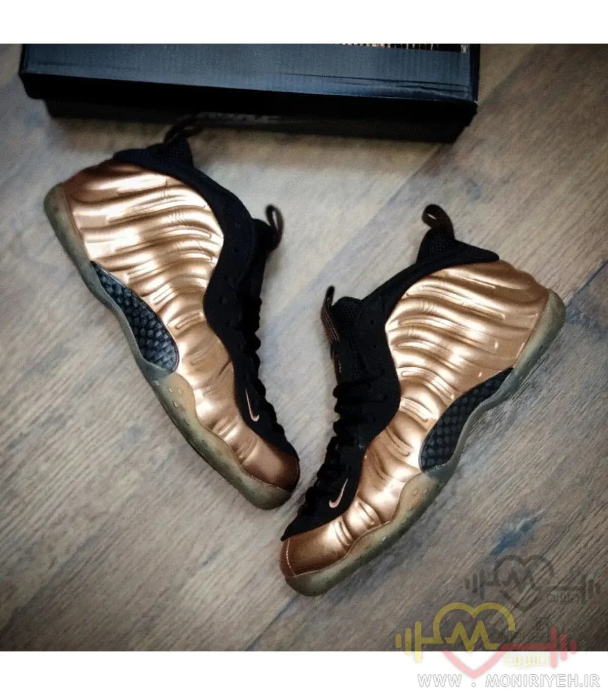 کفش بسکتبال نایک Air Foamposite Pro-رزگلد — تصویر ۳