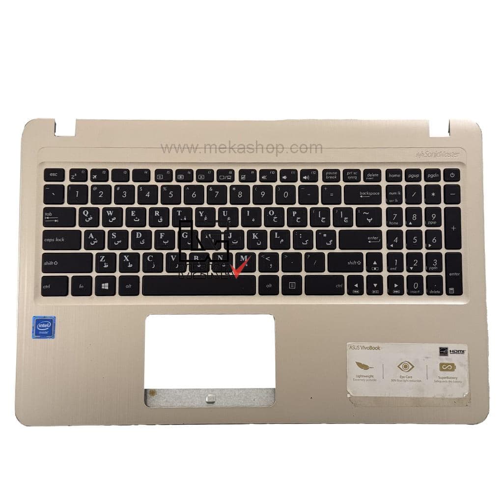 قاب کنار کیبورد با کیبورد لپ تاپ ایسوس Asus X540 U کارکرده طلایی