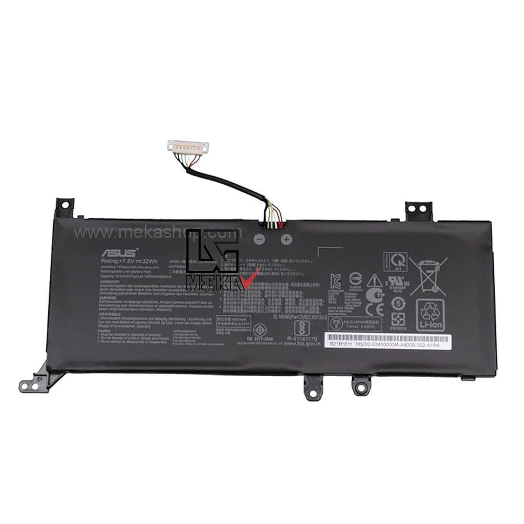باتری اورجینال لپ تاپ ایسوس Asus R521 مدل B21N1818-1