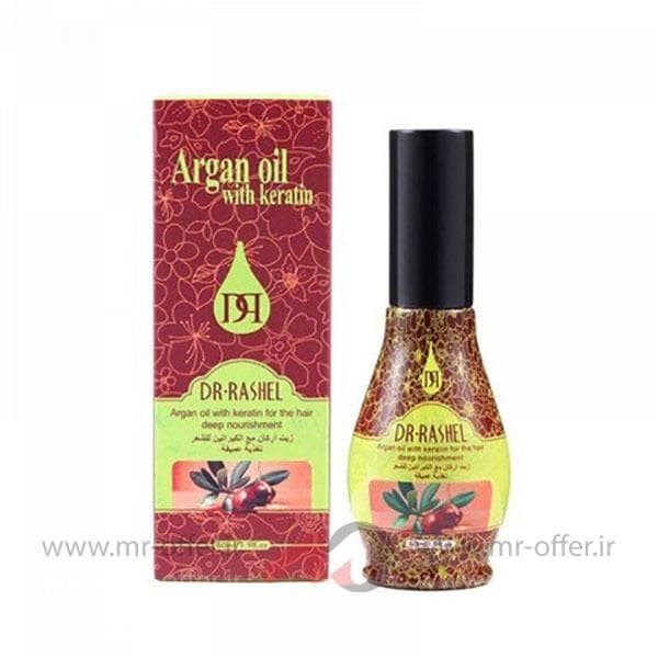 روغن مو آرگان و کراتین دکتر راشل مغذی ضد ریزش اورجینال حجم60میل DR.RASHEL Argan Oil with Kratin for the Hair Deep Nourishment — تصویر ۵
