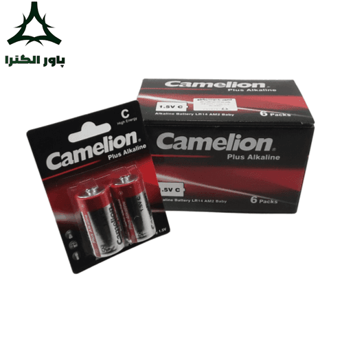 باتری سایز C پلاس آلکالاین کملیون Camelion | بسته 6 کارتی | 12 عددی