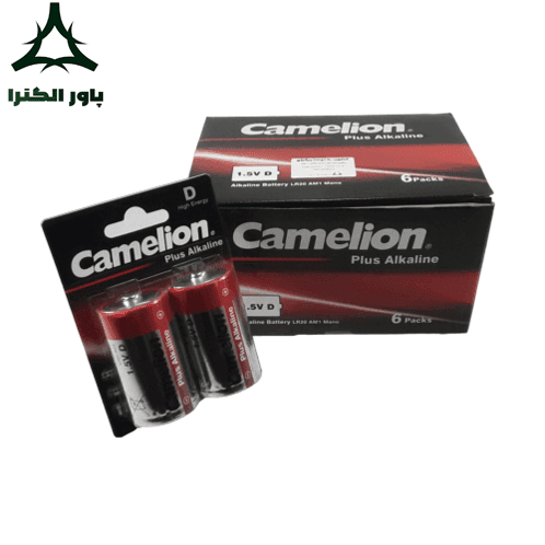 باتری سایز D پلاس آلکالاین کملیون Camelion | بسته 6 کارتی | 12 عددی