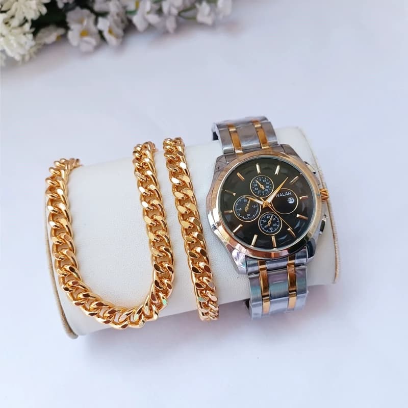 ساعت مردانه دستبند گردنبند ست کامل