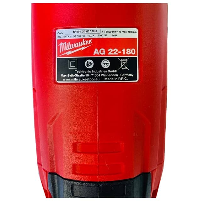 فرز بزرگ میلواکی آهنگری 2200 وات MILWAUKEE AG 22-180 — تصویر ۹