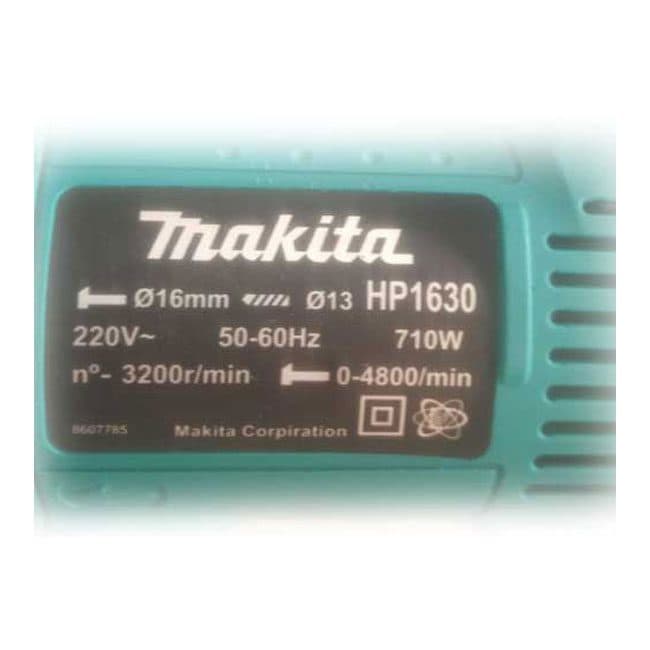 دریل چکشی ماکیتا 710 وات 32000 دور جعبه کارتونی HP1630 — تصویر ۳
