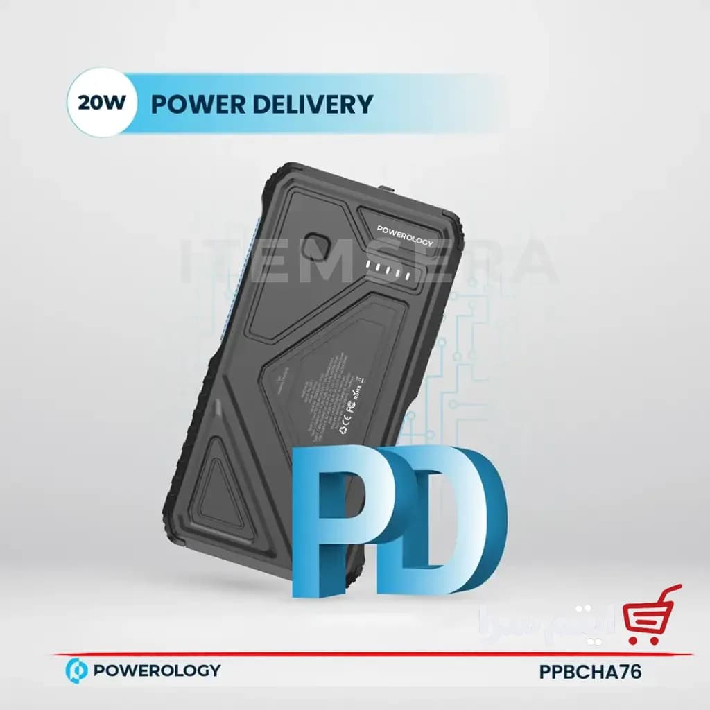 پاوربانک وایرلس خورشیدی پاورولوژی PPBCHA76 ظرفیت 20000 میلی آمپر با کابل متصل — تصویر ۹