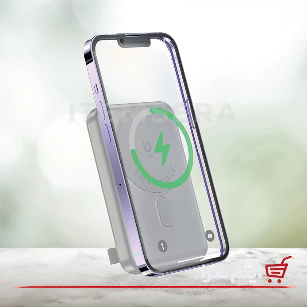 پاوربانک وایرلس گرین لاین LAGOS Magsafe ظرفیت 10000 میلی آمپر — تصویر ۱۲