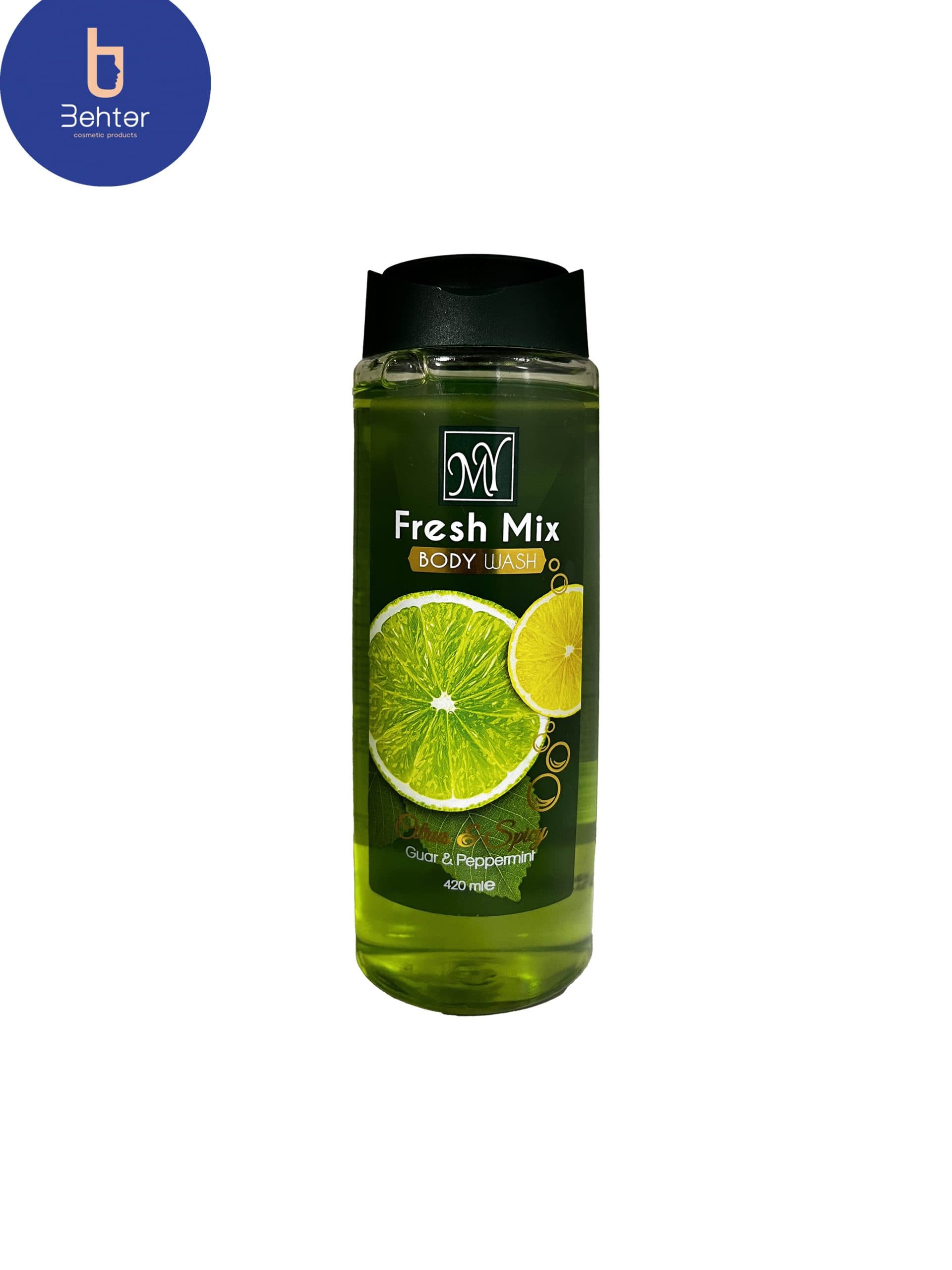 شامپو بدن فرش میکس مای انرژی بخش حاوی عصاره لیمو 420 میلFersh Mix Mai energizing body shampoo containing lemon extract 420 ml