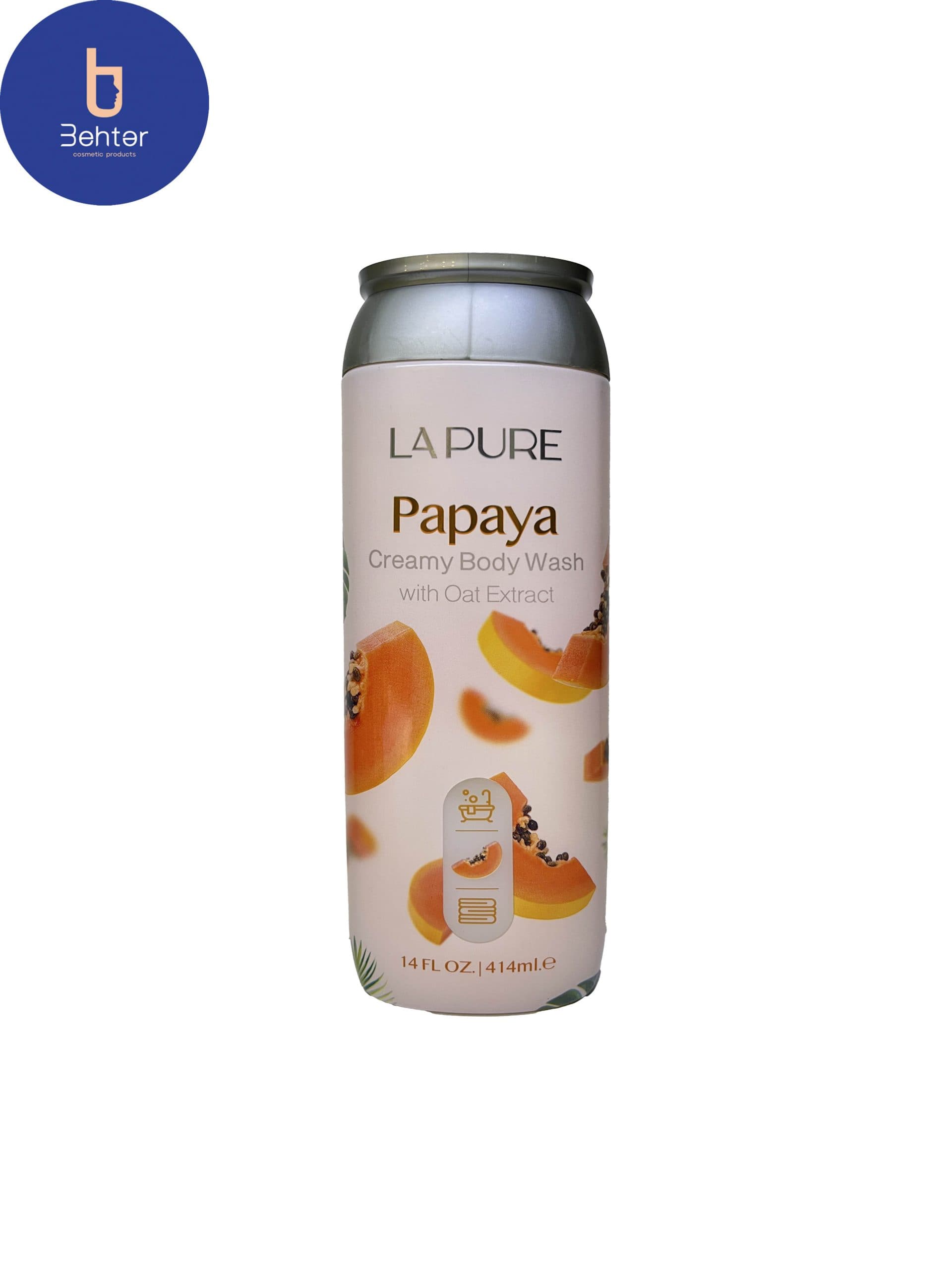 شامپو بدن کرمی لپیور پاپایا مدل Papaya حجم414 میلLepior papaya creamy body shampoo, Papaya model, volume 414 ml — تصویر ۲