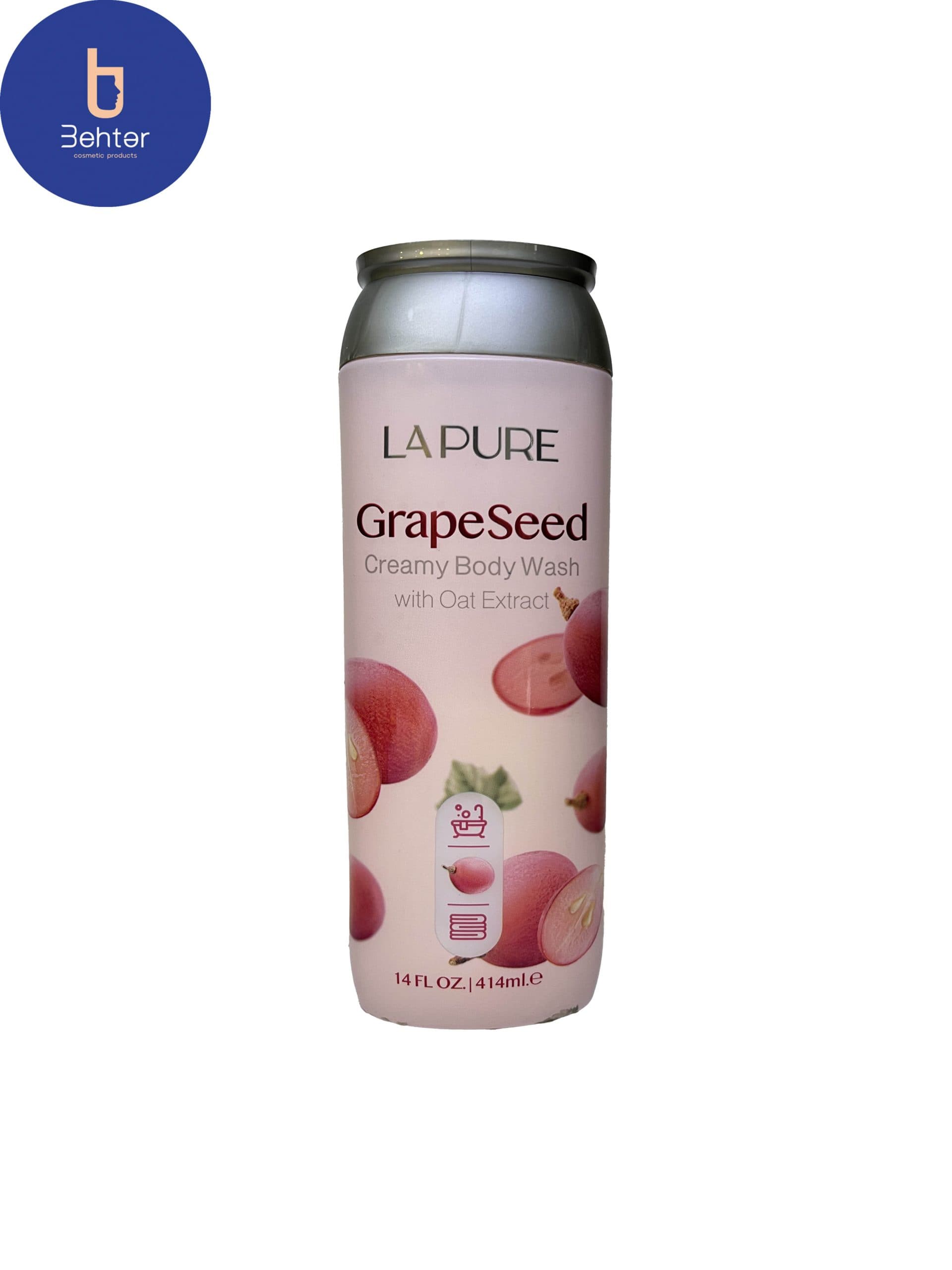 شامپو بدن کرمی لپیور هسته انگور مدل Grapeseed حجم414 میلی لیترLepior Creamy Body Shampoo, Grapeseed Model, Volume 414 ml — تصویر ۲