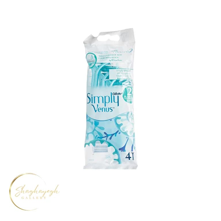تیغ یکبار مصرف ۳ تیغه ژیلت سیمپلی ونوس ۴ عددی Gillette Simply Venus Disposable Razors 4 Pack — تصویر ۲