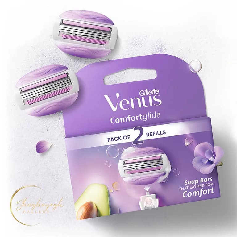 تیغ یدک ۵ تیغه ژیلت ونوس کامفورت گلاید ۲ عددی Gillette Venus ComfortGlide Replacement Cartridges 2 Pack
