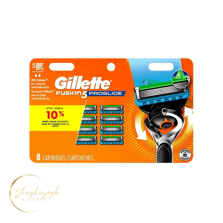 تیغ یدک خودتراش ۵ تیغه ژیلت فیوژن 5 پرو ۸ عددی Gillette Fusion 5 Pro Replacement Cartridges 8 Pack — تصویر ۲