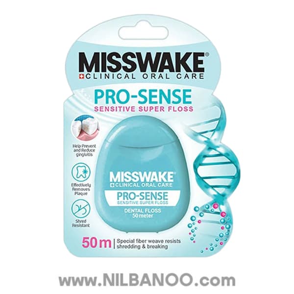 نخ دندان ضد حساسیت مدل پرو سنس میسویک 50 مترHypoallergenic dental floss Pro Sense Messwake 50 meters — تصویر ۸