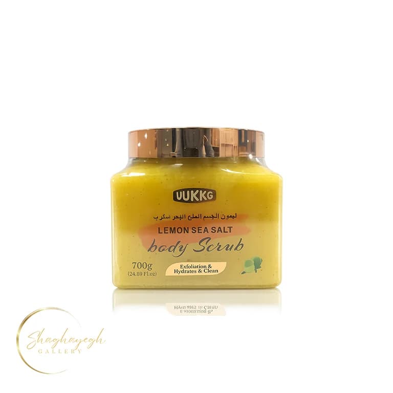 اسکراب بدن نمک دريا ليمو ووکگ ۷۰۰ گرم Lemon Sea Salt Body Scrub WUKKG 700g — تصویر ۳