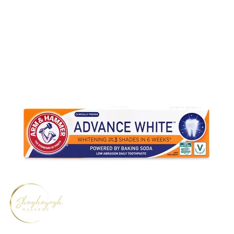 خمیر دندان سفیدکننده روزانه دندان ارم اند همر ادونس وایت ۷۵ میل Arm Hammer Advance White Whitening Toothpaste 75ml