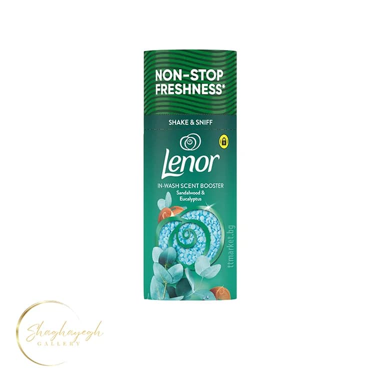 خوشبو کننده لباس ماشین لباسشویی صندل و اکالیپتوس لنور 155 گرم Lenor In Wash Scent Booster Sandalwood and Eucalyptus 155g