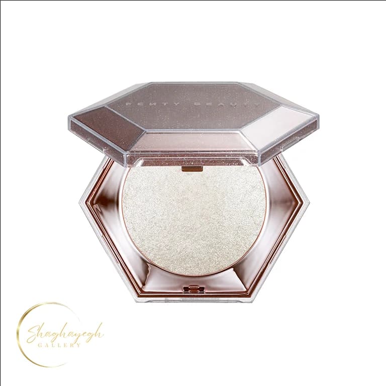 هایلایتر پودری درخشان فنتی بیوتی صورت و بدن 8گرم دایموند بامب Fenty Beauty Diamond Bomb All Over Diamond Veil How Many Carats 01 8g