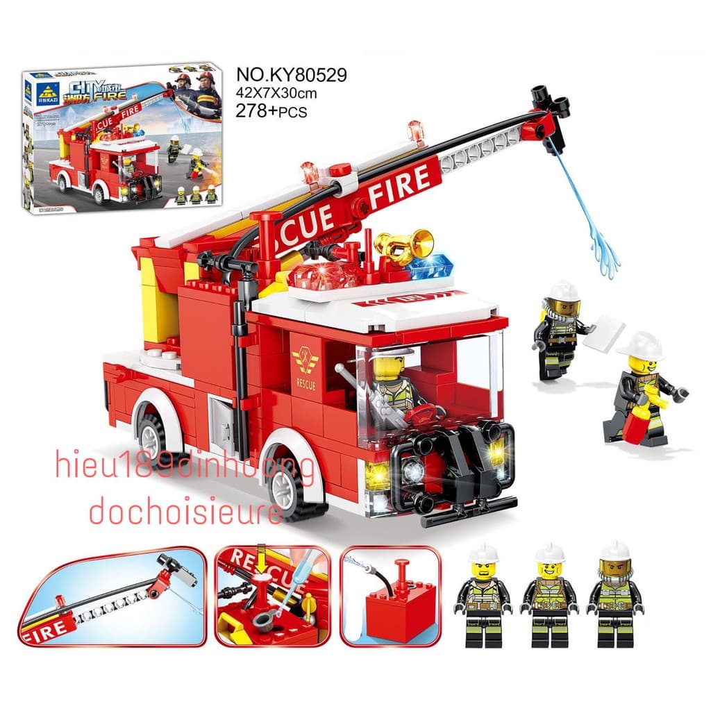 لگو ماشین آتش نشانی CITY FIRE برند KAZI کد KY80529