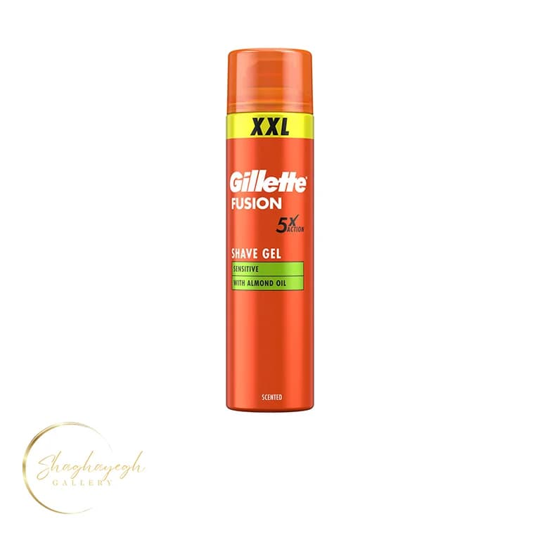 ژل اصلاح پوست حساس با روغن بادام ژیلت فیوژن 240 میل Gillette Fusion Sensitive Shave Gel with Almond Oil 240ml