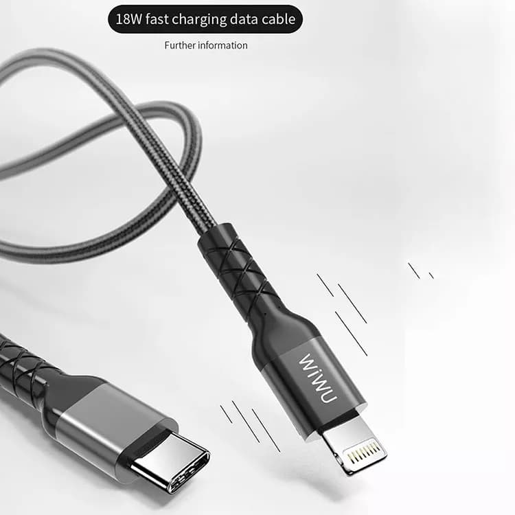 کابل تبدیل USB-C به لایتنینگ اپل ویوو مدل WIWU WP101 طول 1 متر — تصویر ۹