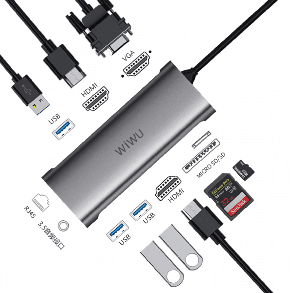 هاب 11 پورت ویوو مدل WIWU Alpha 11 In 1 Type-C Hub A11312H — تصویر ۶