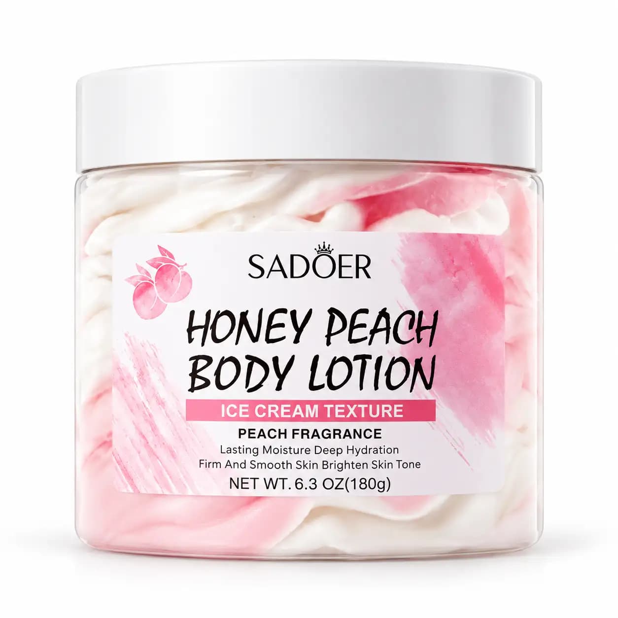 لوسیون بستنی بدن سادور SADOER مدل Honey Peach با رایحه هلو عسل حجم 180 گرم — تصویر ۶