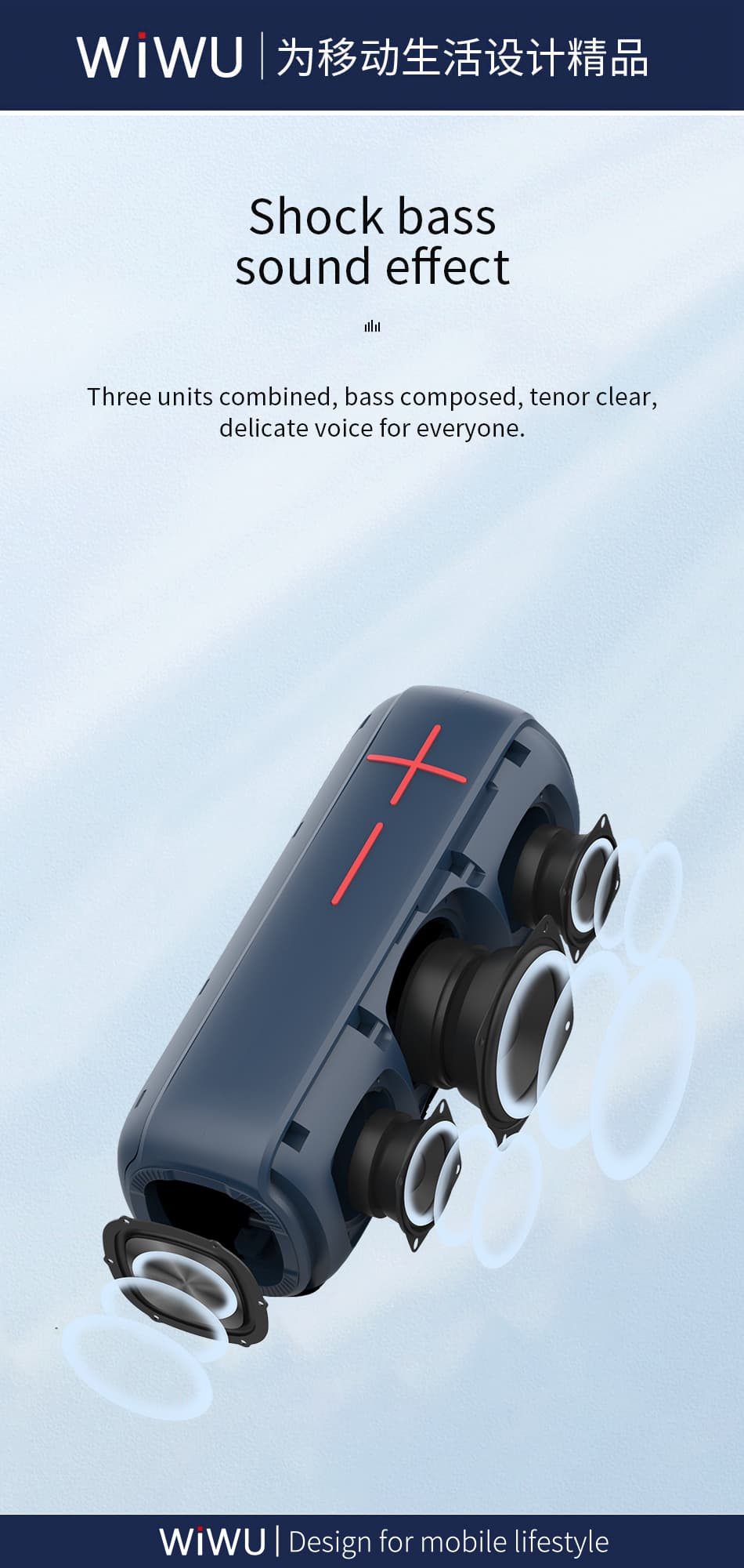 اسپیکر بلوتوث ویوو مدل WiWU Thunder Bigger Wireless Stereo P24 — تصویر ۶