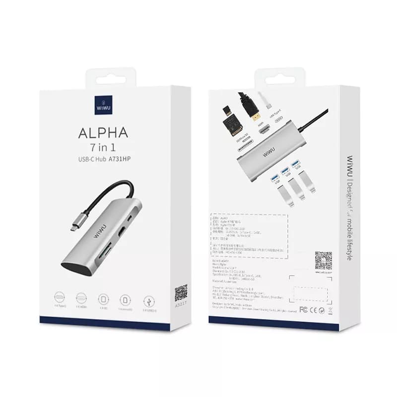هاب 7در1 ویوو مدل WiWU Alpha 7-in-1 Multiport USB C Hub 731HP — تصویر ۵