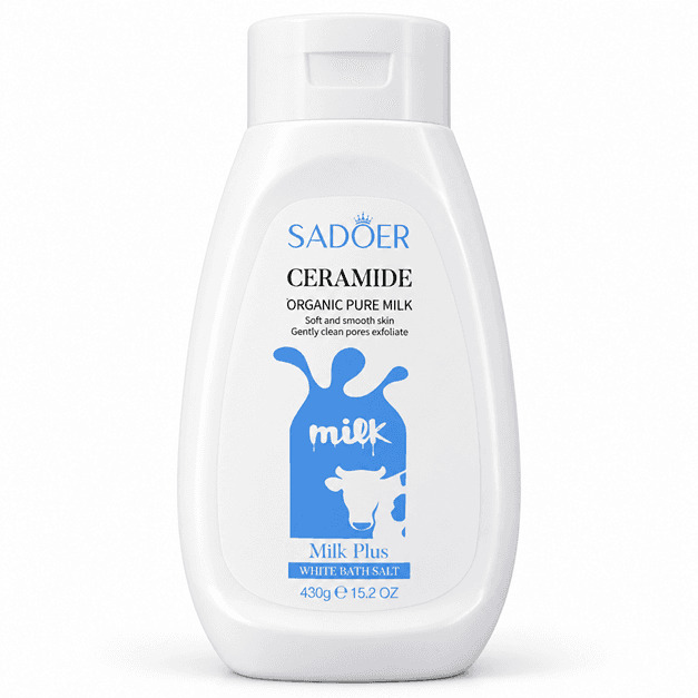 نمک حمام و اسکراب بدن ژلی سادور SADOER مدل Ceramide Milk شیر گاو