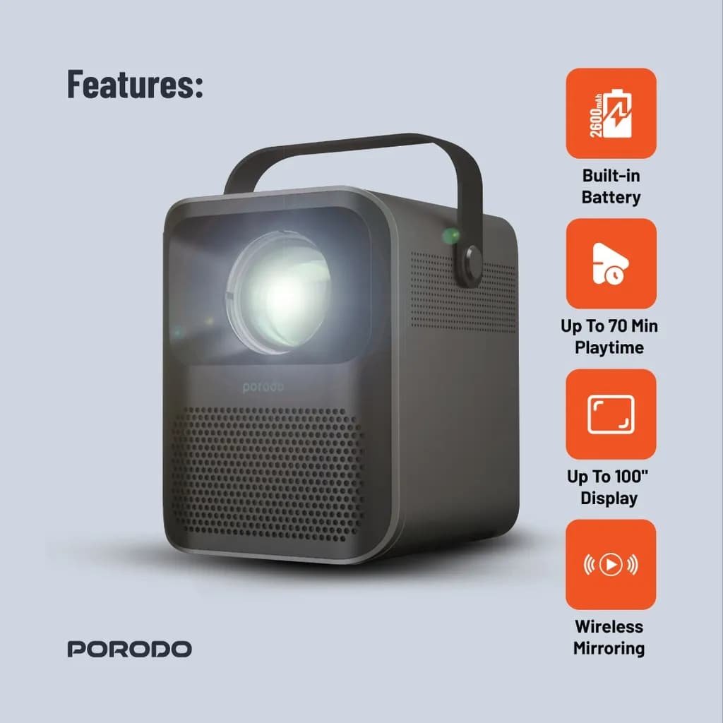 پروژکتور Full HD قابل حمل porodo — تصویر ۵