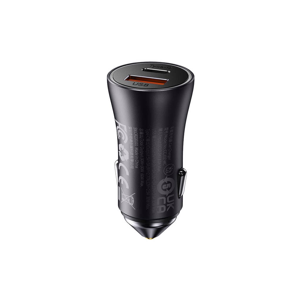 شارژر فندکی بیسوس مدل Baseus Golden Contactor Max Dual Fast Charger Car Charger U+C CGJM000103 با توان 60W — تصویر ۵