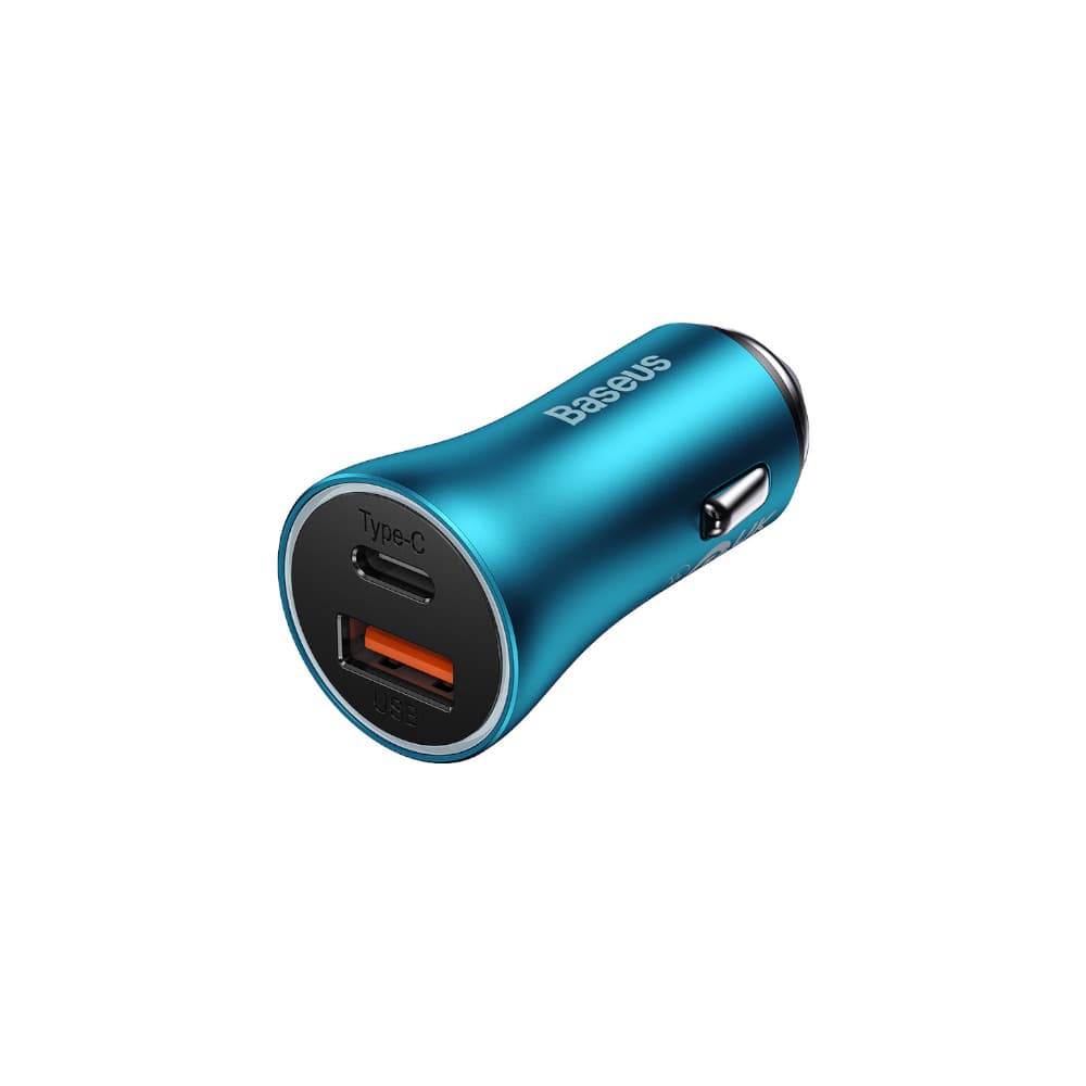 شارژر فندکی بیسوس مدل Baseus Golden Contactor Max Dual Fast Charger Car Charger U+C CGJM000103 با توان 60W