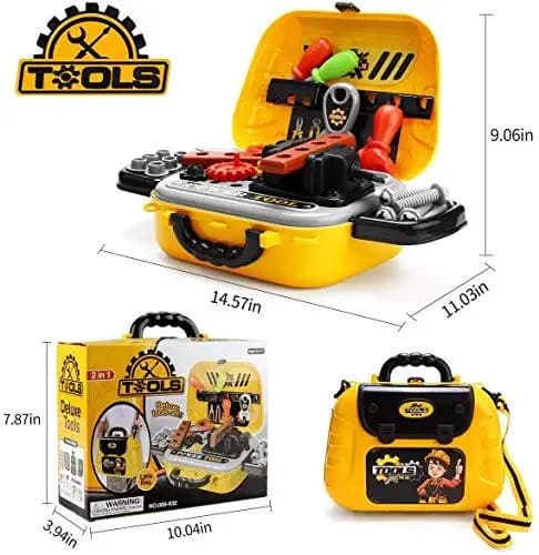 ست اسباب بازی ابزار نجاری مدل کیف بند دار کد 932-008