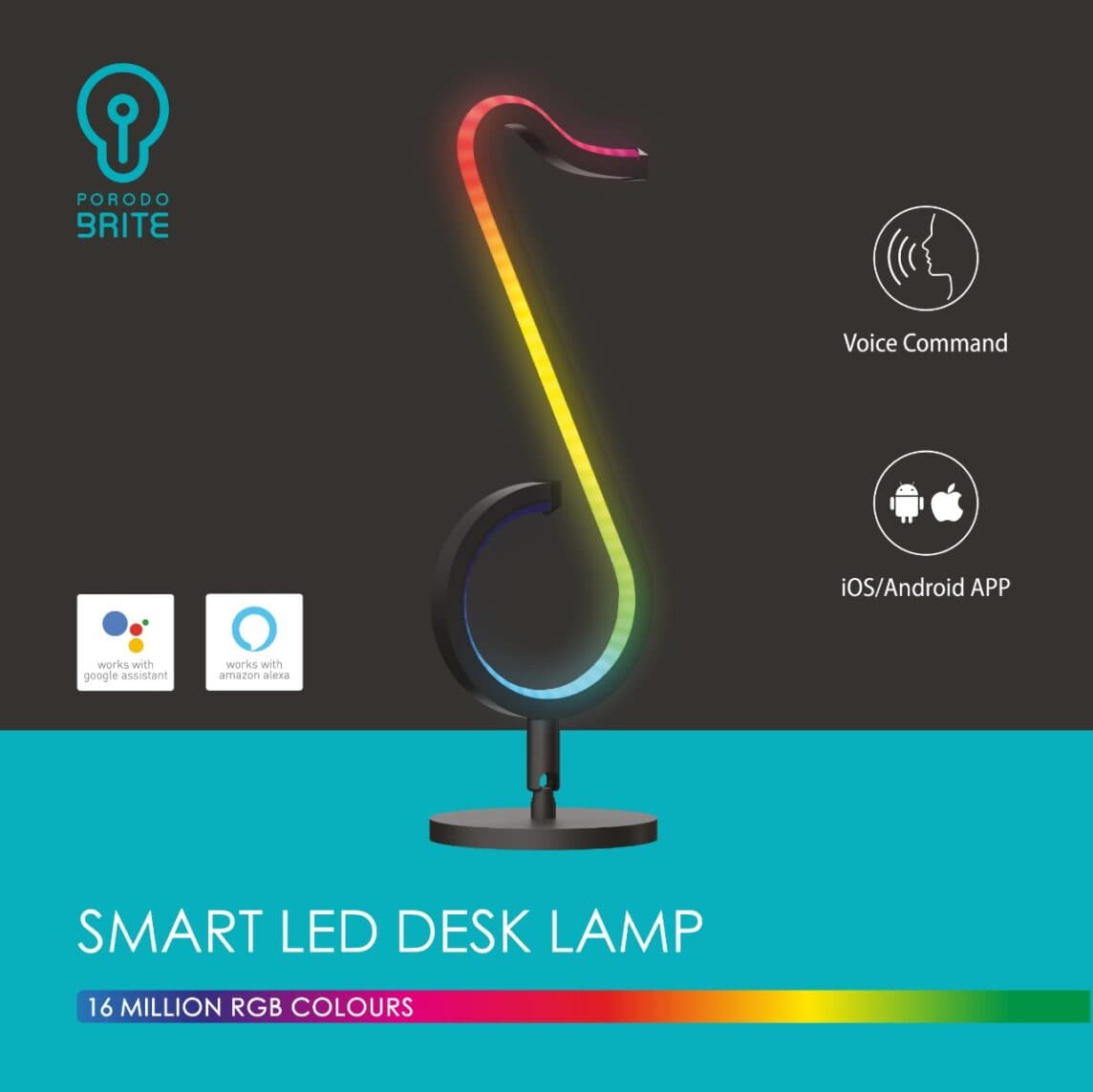 چراغ رومیزی هوشمند پرودو مدل Porodo Brite Smart Desk Lamp LED PDBRTKDL — تصویر ۱۱
