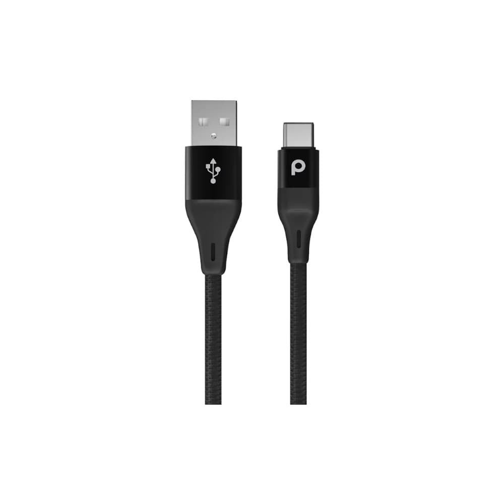 کابل بافته شده پرودو مدل Porodo PD-ACBR12-BK Braided USB A to Type C طول 1.2 متر