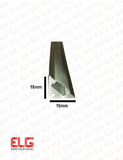 پروفیل چراغ خطی روکار کد 27 مخصوص کنج 16 میلی متری با دیفیوزر