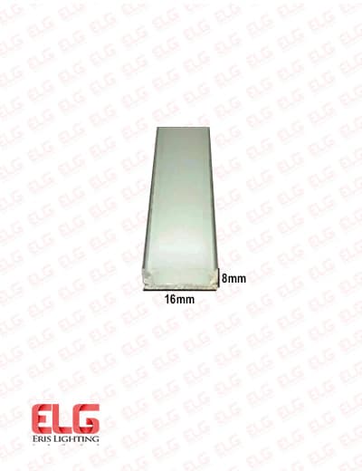 پروفیل لاین نوری روکار کم عمق کد 15 رویه 16 و عمق 8 میلی متر با دیفیوزر — تصویر ۳