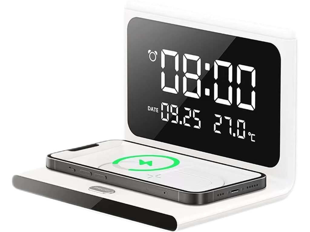 شارژر بیسیم و ساعت رومیزی رچی Recci RLS-L12 Perpetual Calendar Wireless Charger — تصویر ۳