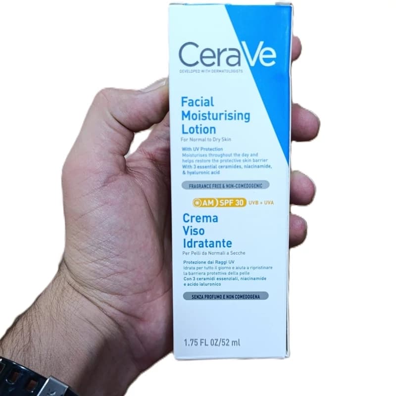 لوسیون ضدآفتاب سراوی Viso Idratante ۵۲ میل SPF30+ کد 6022 — تصویر ۹
