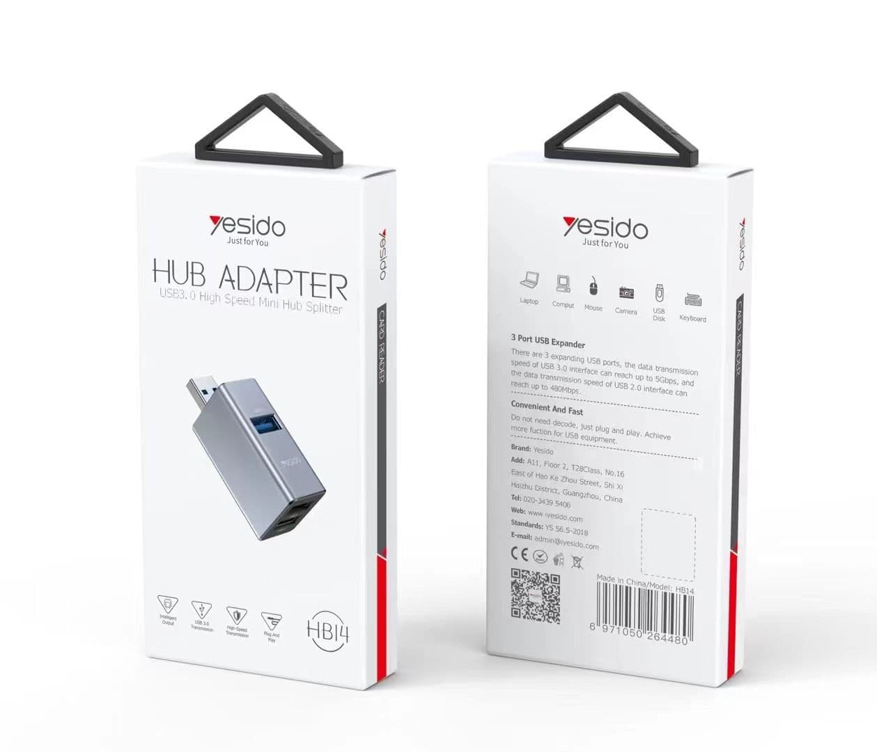 هاب 3 پورت یسیدو Yesido HB14 3-in-1 HuB Adapter — تصویر ۴