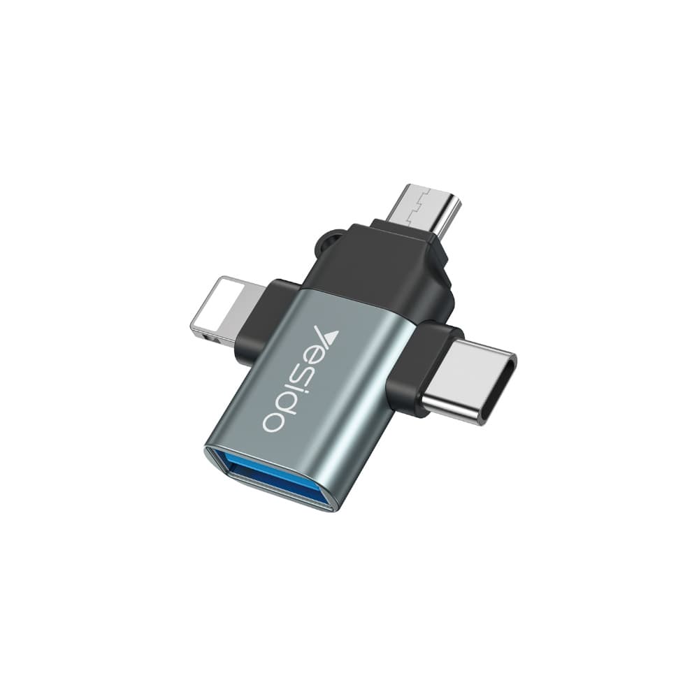 تبدیل میکرو یو اس بی تایپ سی و لایتنینگ یسیدو YESIDO GS15