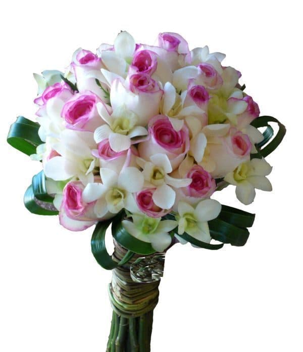 دسته گل عروس رز لب ماتیکی