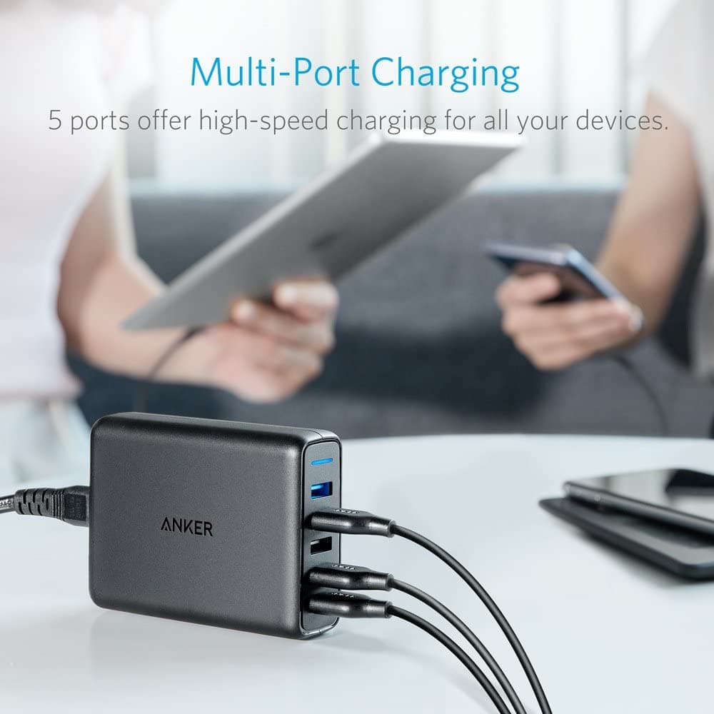 شارژر دیواری 5 پورت انکر مدل Anker A2054 Power Port 5 iQ QC3 Wall Charger توان 63W — تصویر ۷